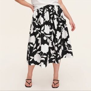 Women’s classic rose volume midi skirt - Kate Spade x Target Black Cream Small